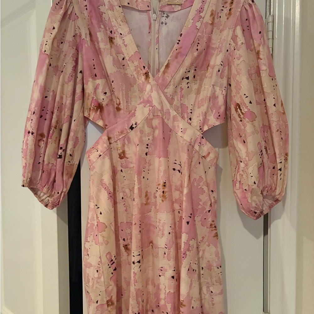 Alexis Pink and Cream cut out dress